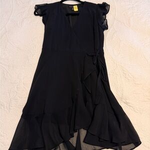 Banana Republic Black Ruffle Wrap Dress